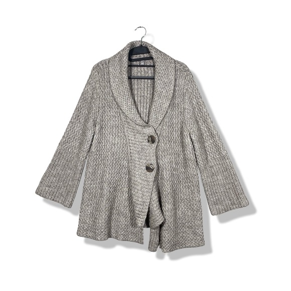 J Jill Sweaters - J Jill Women Sweater Knit Cardigan Womens L Brown Shawl Collar Buttons Fall Girl
